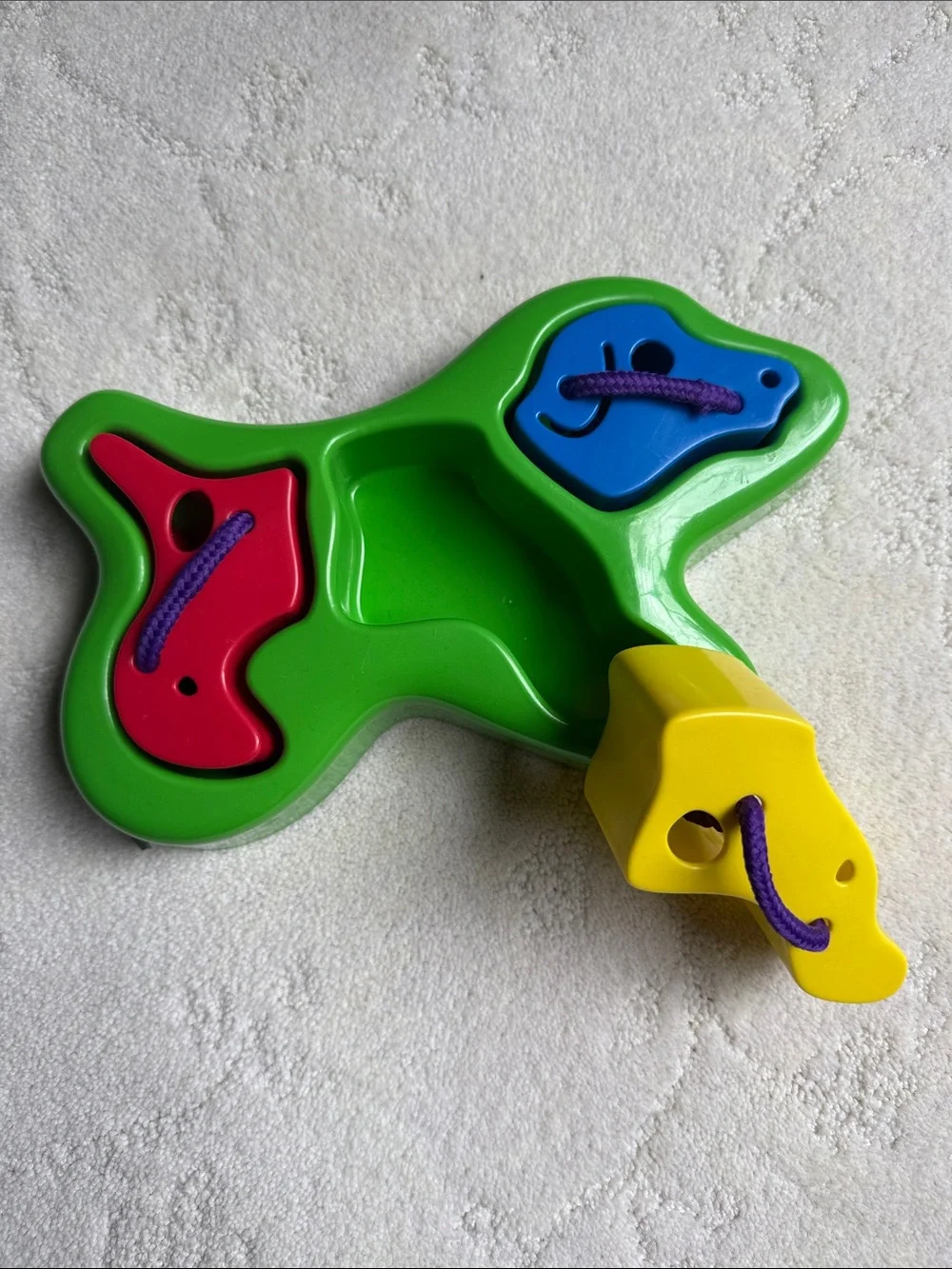 Dog Treat Puzzle Toy - Green with Red, Blue & Yellow Pieces